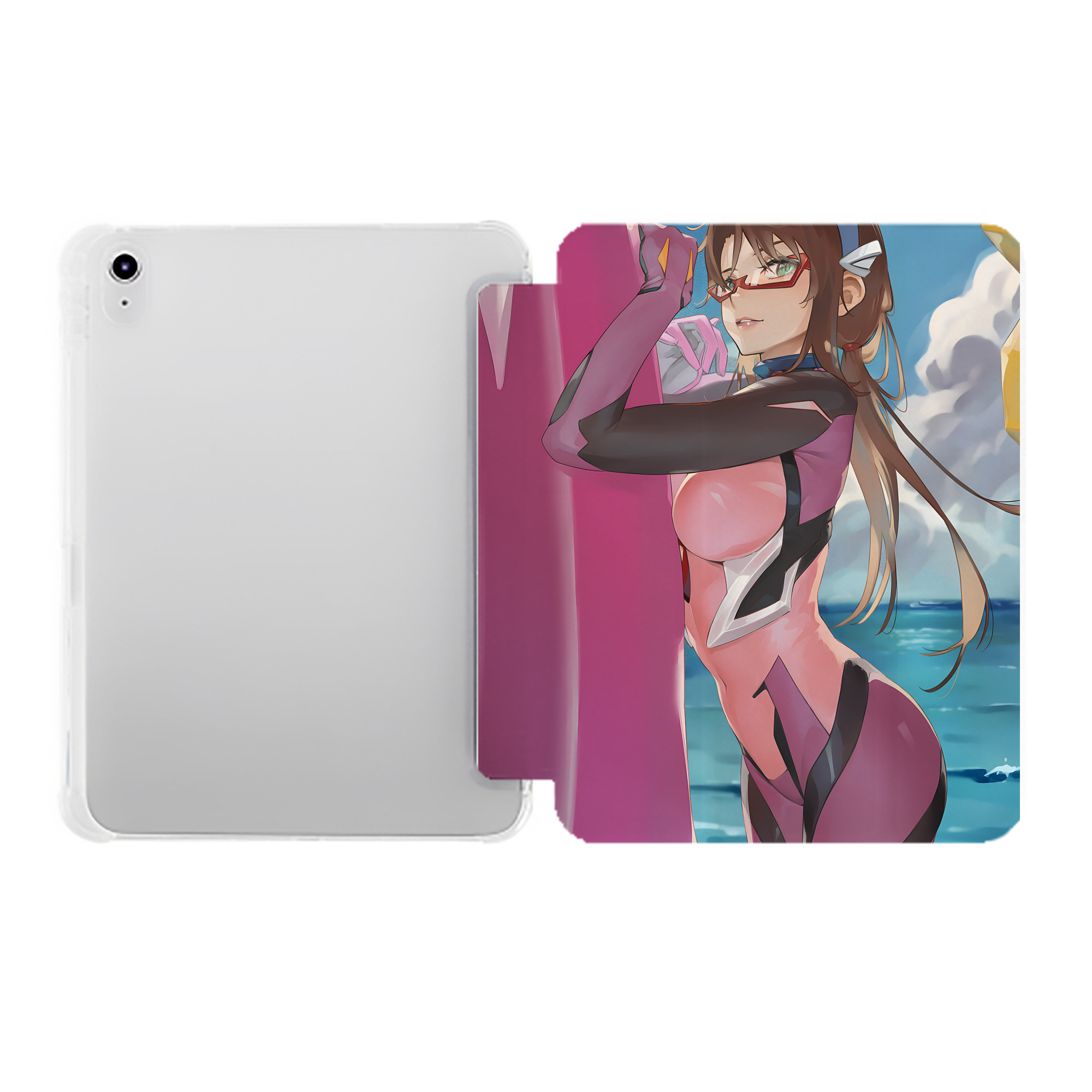 （画像用） EVA 新世紀エヴァンゲリオン IPad ケース ペン収納付き 三つ折りスタンド PUレザー×シリコン 対応機種9.5/10.5/10.9インチ